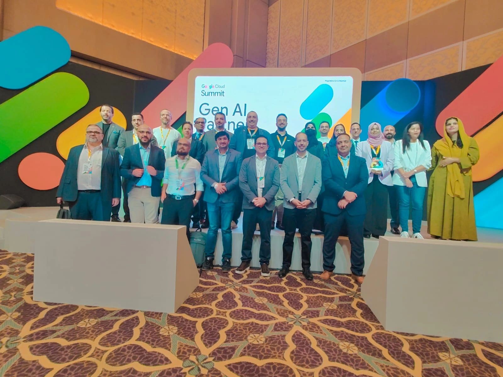 The C-9INE team on stage at Google Cloud Summit Saudi Arabia, recognised as a Gen AI partner